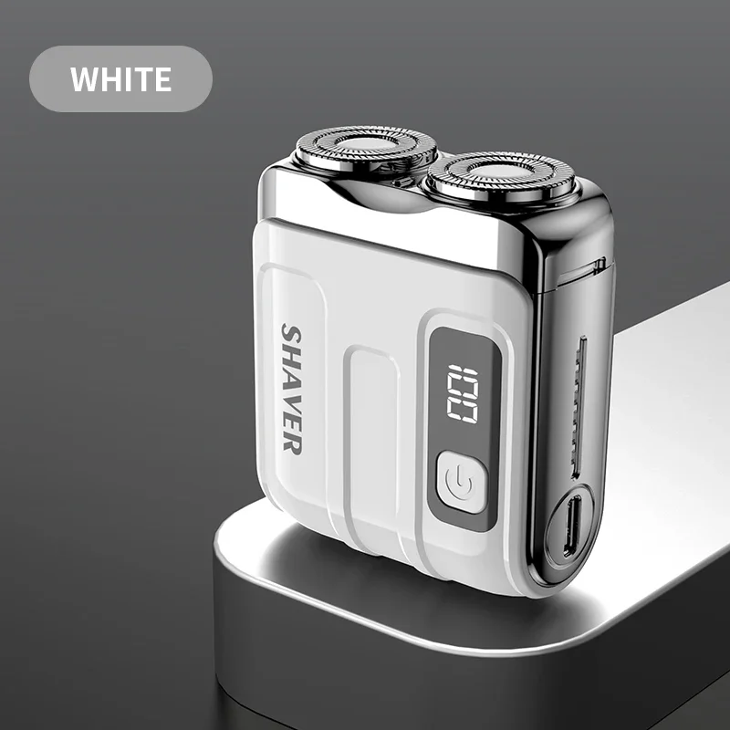 Travel Electric Shaver For Men Double Floating Magnetic Blade Head Portable Beard Knife Rechargeable MINI Rotary Electric Razor