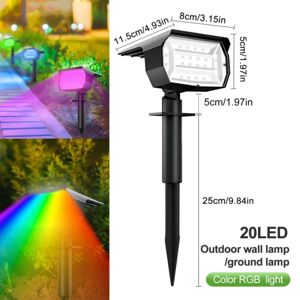 72 LED Solar Spotlights Outdoor Landscape Waterproof 108/136 LEDS Solar Powered Wall Light Auto On/Off for Yard Garden Pathway