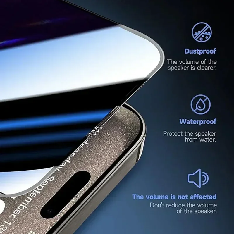 Dust Free Installation Privacy Screen Protector for IPhone 16 15 14 13 12 11 Pro Max Mini 7 8 15 16 Plus XS X XR Anti-Spy Glass