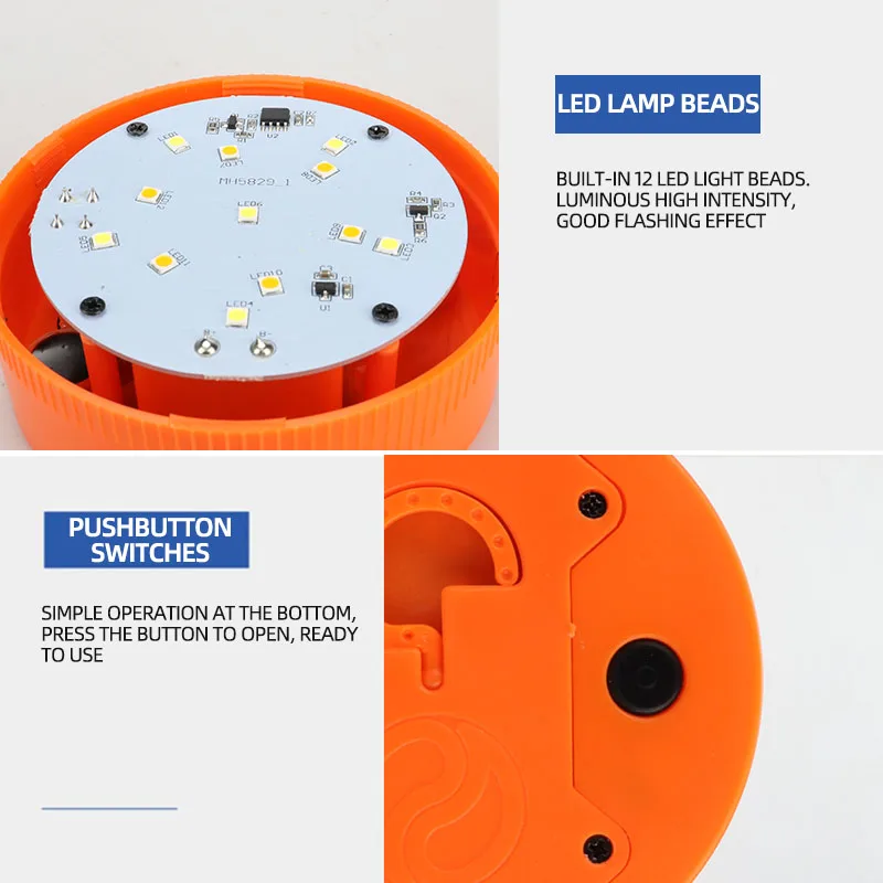 1 PCs Led Car Emergency Light Flashlight Magnetic Induction Strobe Road Accident Lamp V16 Beacon Safety Accessory Need Battery